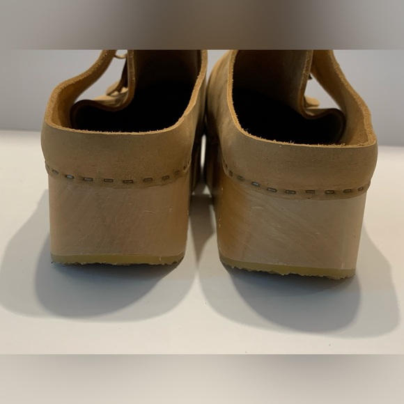 BRYR Zoe Monochrome Platform Wooden Clog with Kilt Size 12 - Picture 9 of 13